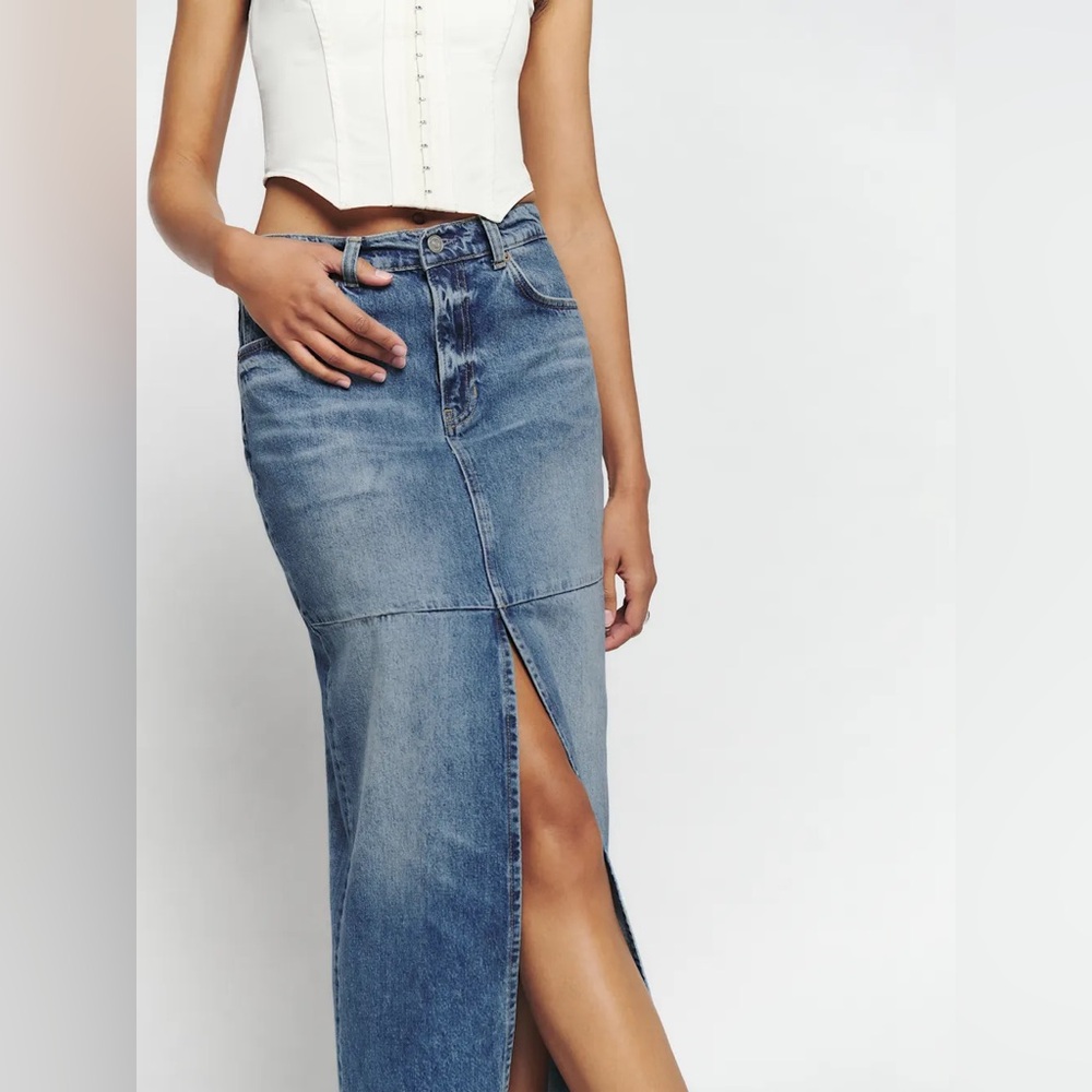 REFORMATION Tazz Maxi Denim Skirt - Picture 2 of 6